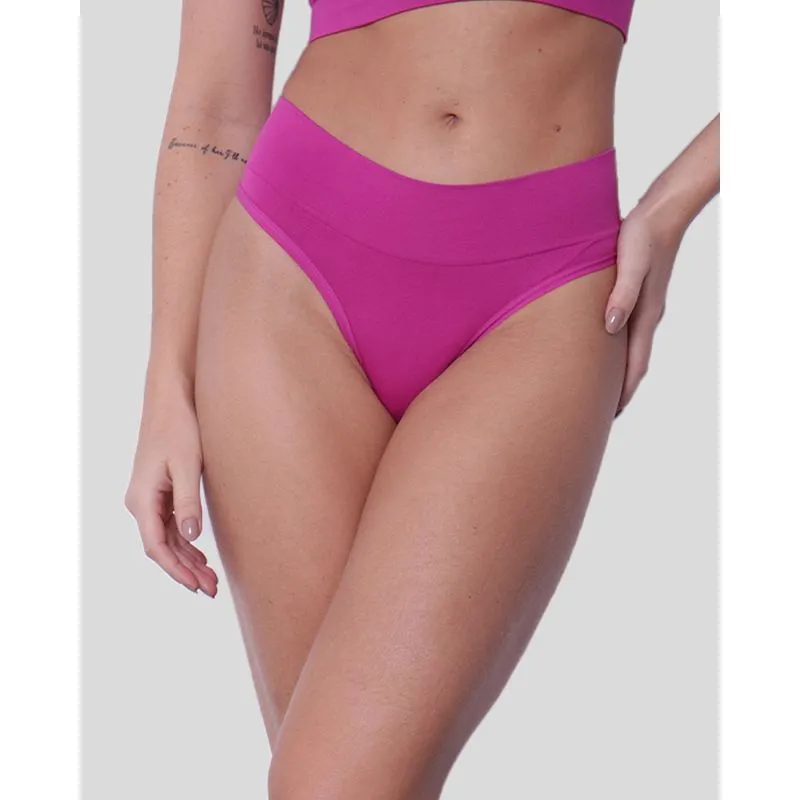 Calcinha Alta Fio Dental Sem Costura Rosa Zee Rucci GG