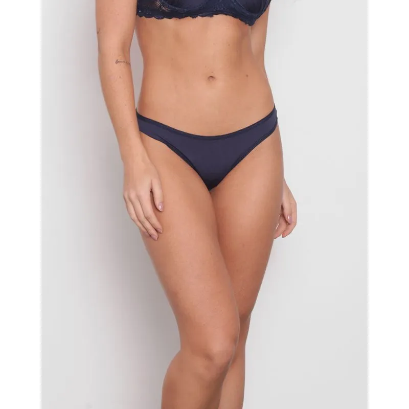 Calcinha Feminina Fio Com Renda Marinho P