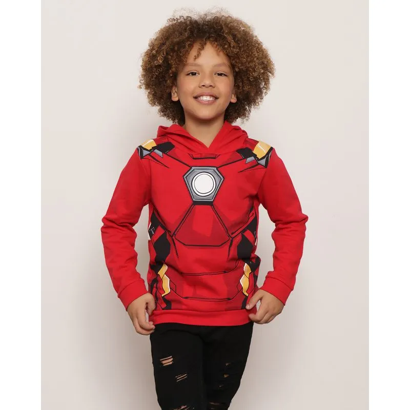 Blusão Moletom Infantil Homem De Ferro Vermelho 8