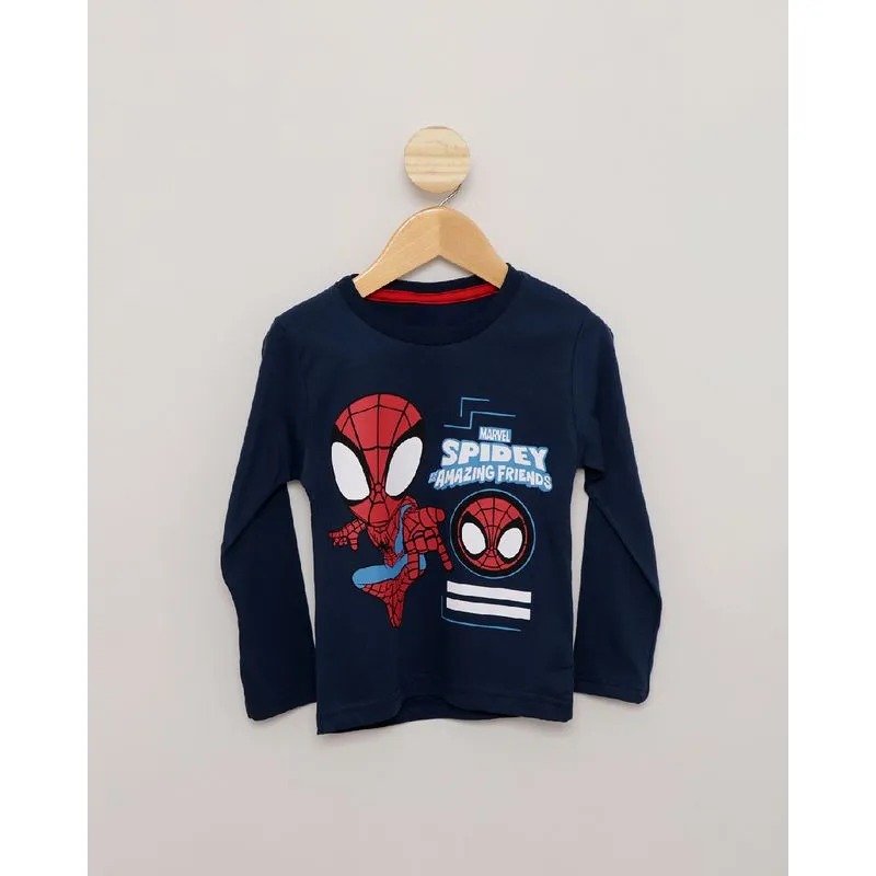 Camiseta Bebê Marvel Homem Aranha Marinho 2