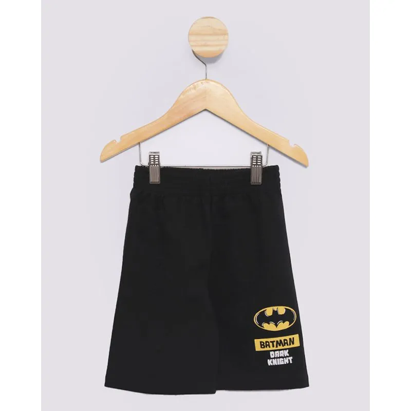 Bermuda Moletinho Bebê Reta DC Comics Batman Preta 1