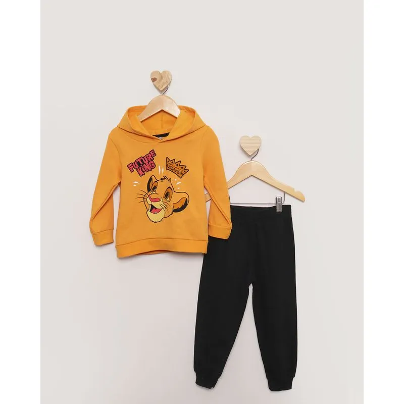 Conjunto Moletom Bebê Disney O Rei Leão Mostarda 2