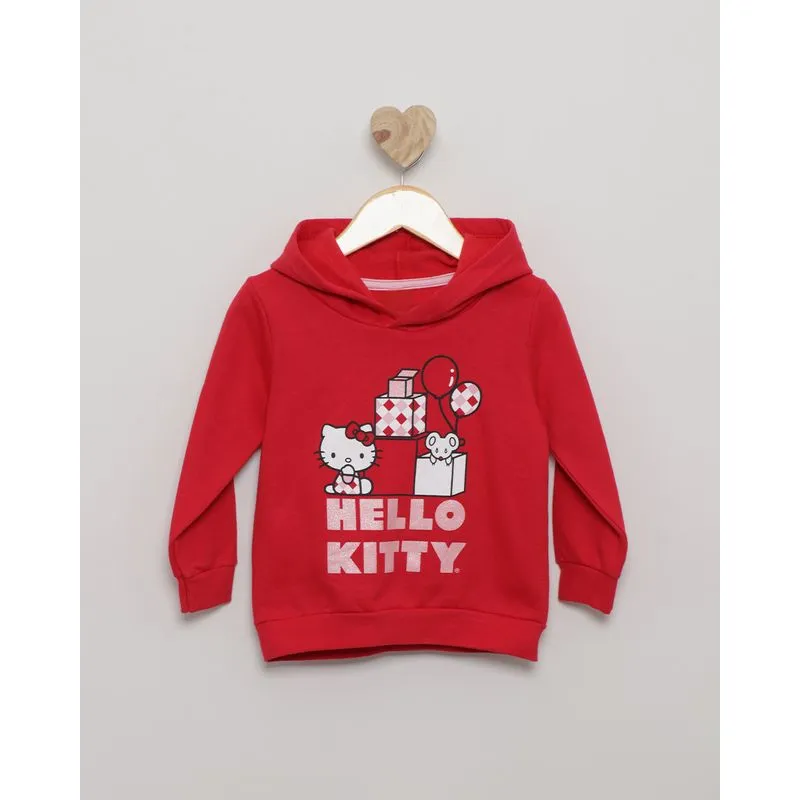 Blusão Bebê Manga Longa Estampa Hello Kitty Vermelha 3