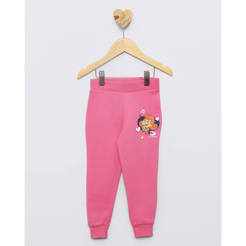 Calça Bebê 3 Palavrinhas Moletom Jogger Rosa 2