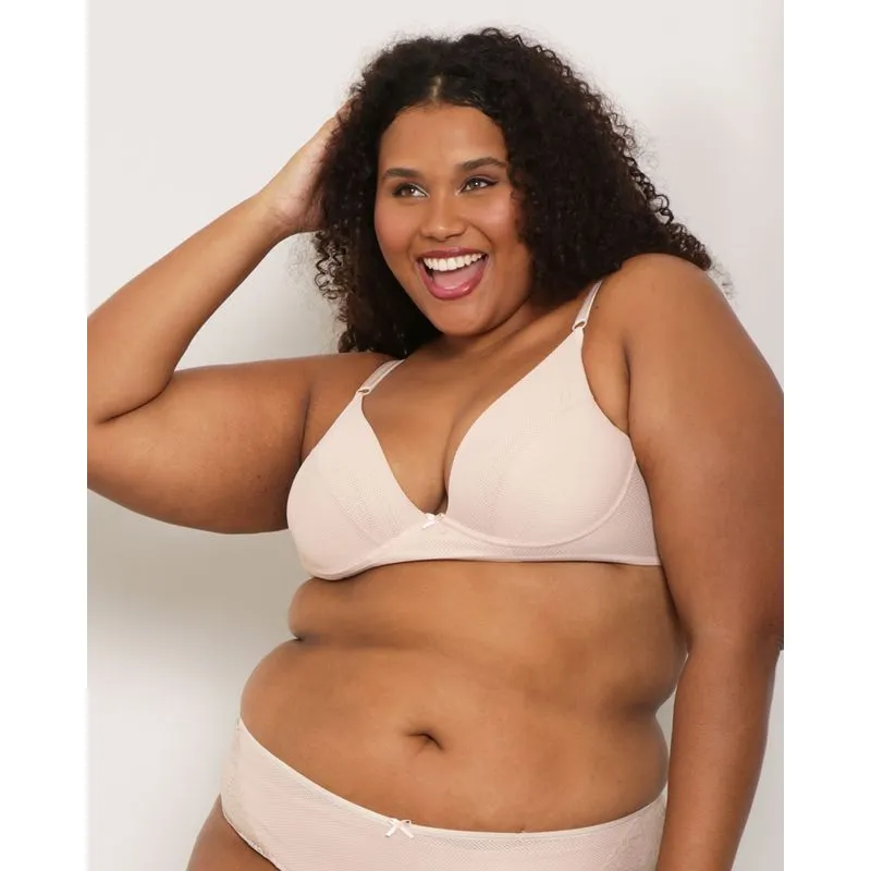 Sutiã Plus Size Avulso Base Sem Bojo Telado Bege 52