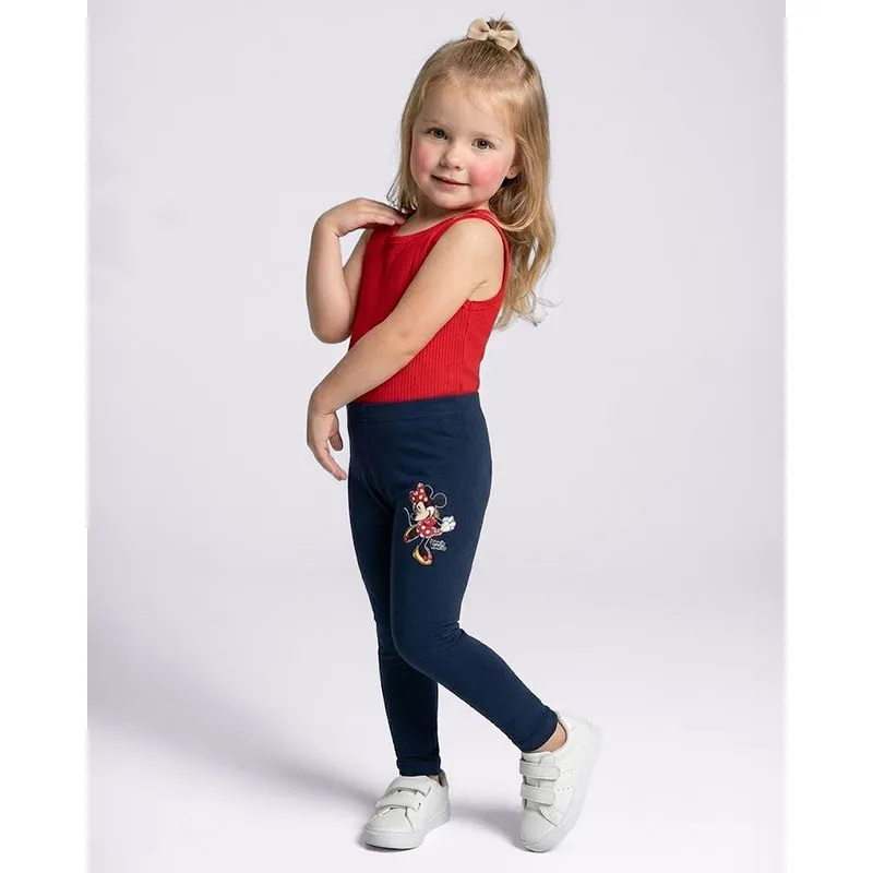 Calça Legging Bebê Estampa Disney Minnie Marinho 2