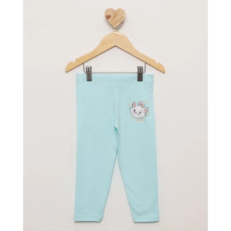Calça Legging Bebê Estampa Marie Disney Verde Claro 3