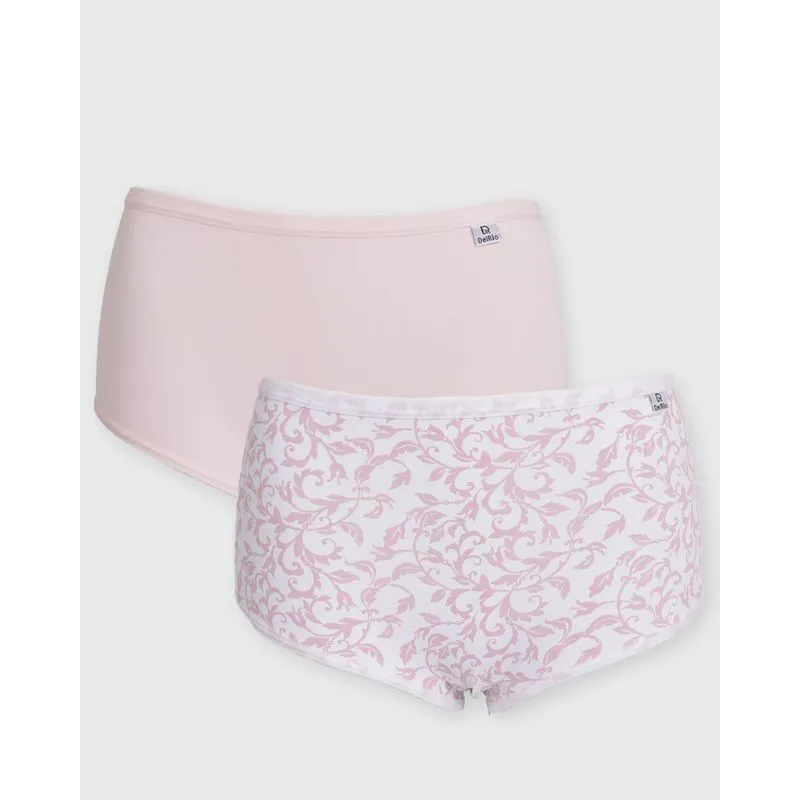 Kit 2 Calcinhas Feminina DelRi Cintura Alta Branca e Rosa P