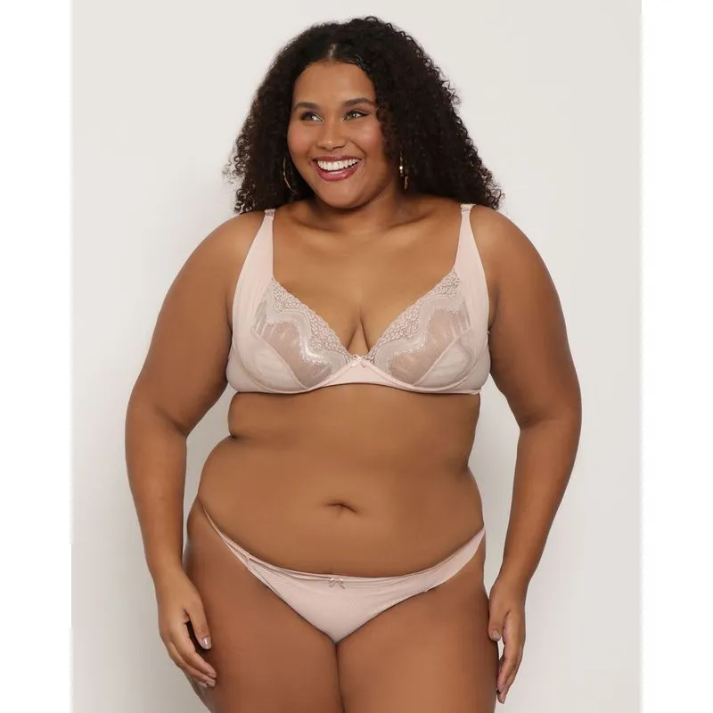 Sutiã Plus Size Avulso Base Sem Bojo Bege 48