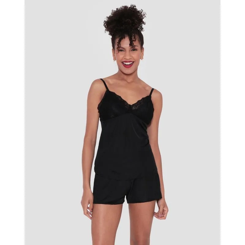 Short Doll Liganete Renda Preto G