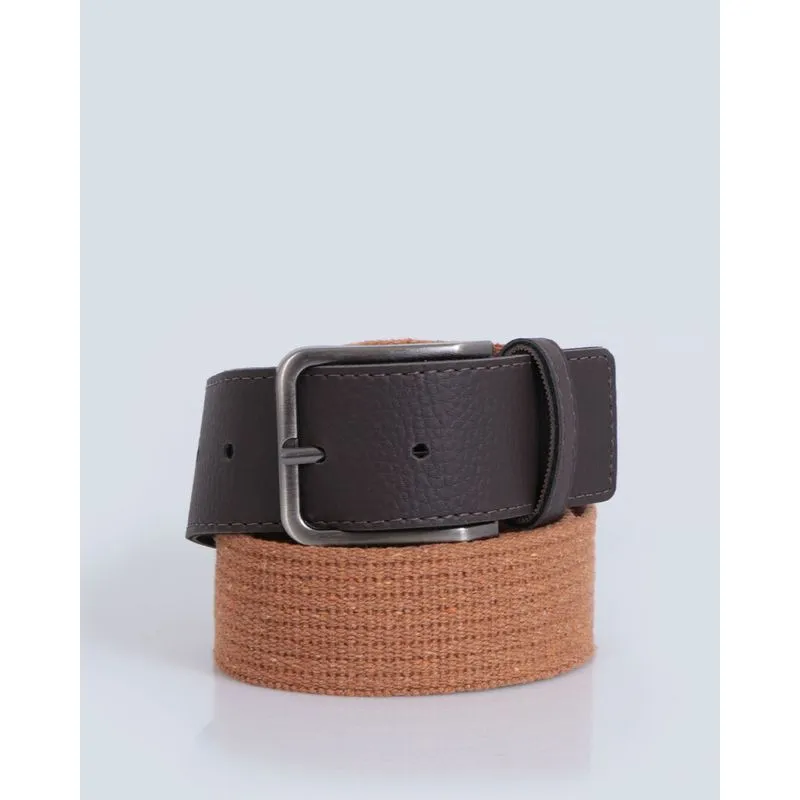 Cinto Masculino Casual Lona Com Fivela Bege P