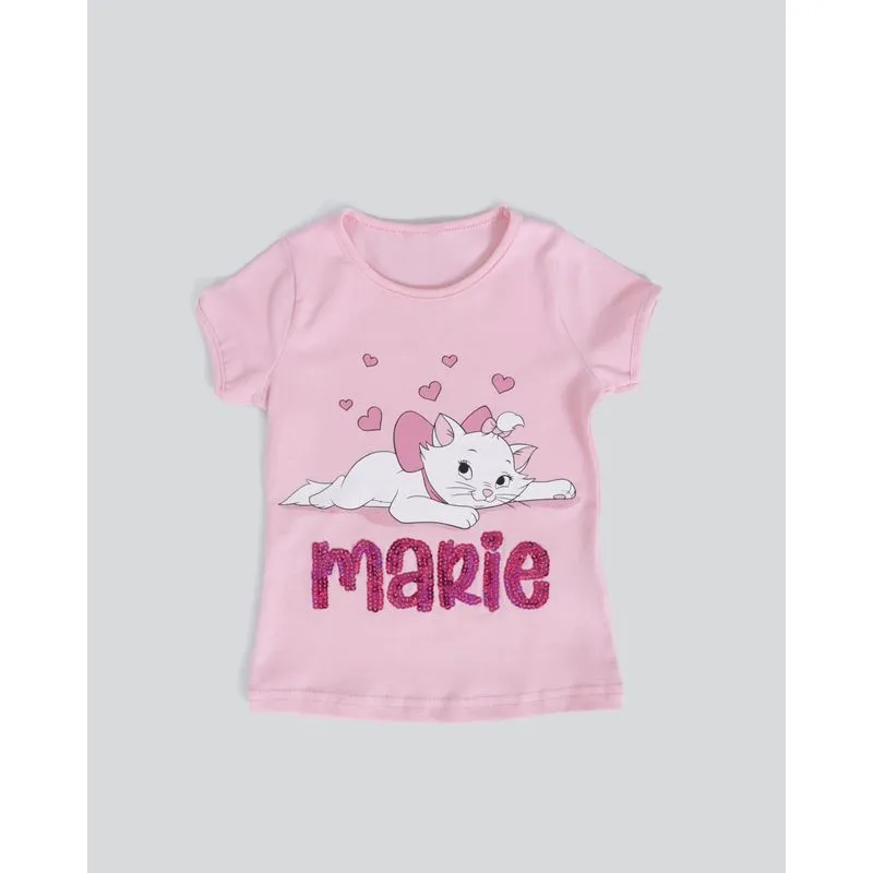 Blusa Bebê Estampa Gata Marie Disney Rosa 3