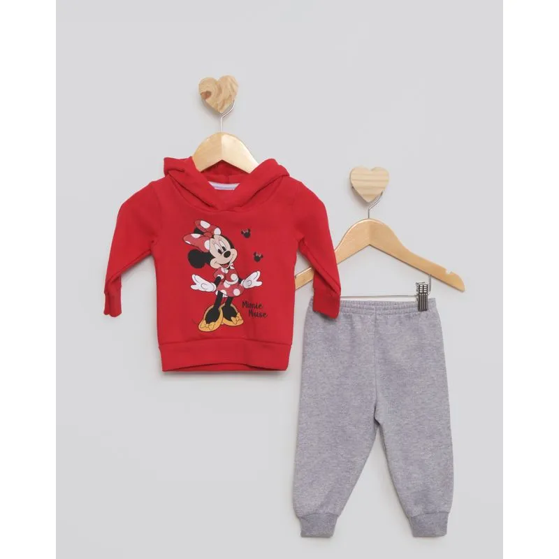 Conjunto Bebê Moletom Disney Minnie Vermelho P