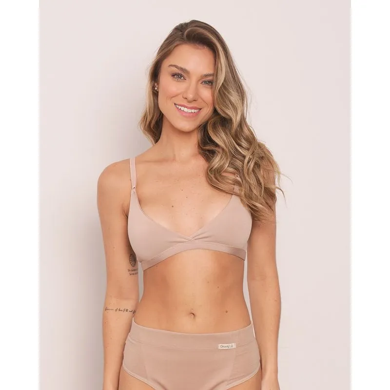 Sutiã Top Feminino Sem Bojo Bege 44