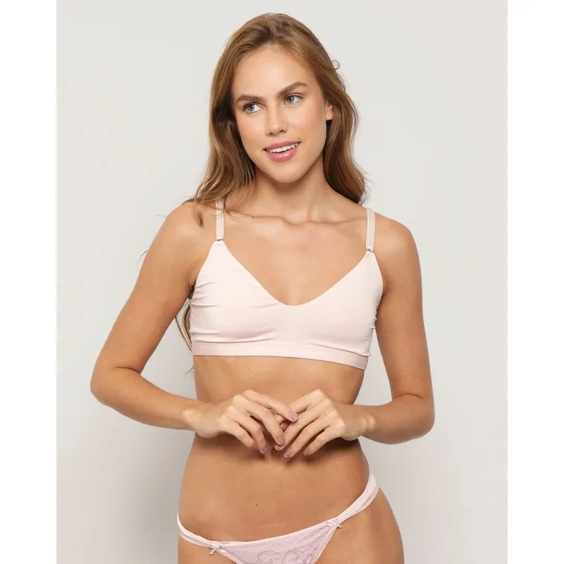Sutiã Feminino Top Sem Bojo Triangulo Bege Claro 46