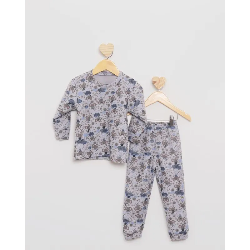 Pijama Bebê Soft Manga Longa Estampa Ratinha Azul Claro 3