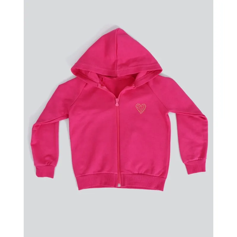 Casaco Moletom Bebê Capuz Strass Rosa 3