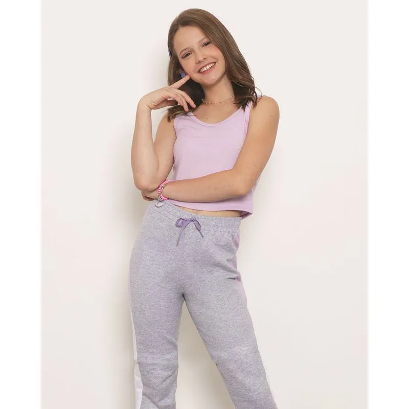 Blusa Juvenil Cropped Canelada Lilás 16