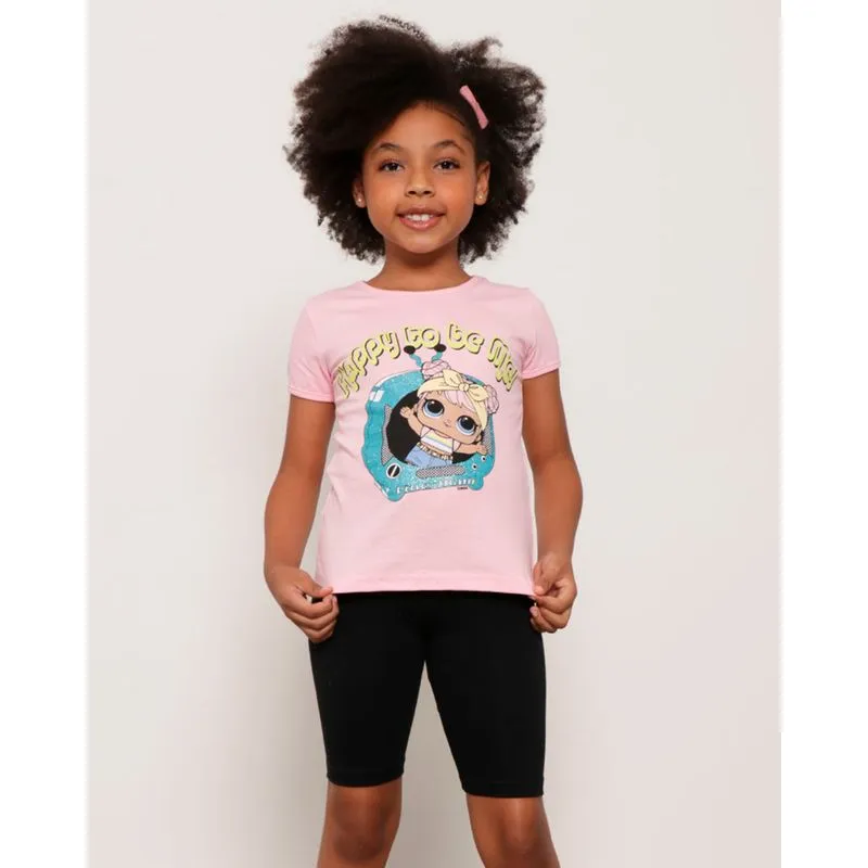 Conjunto Infantil Curto Com Estampa LOL Surprise Rosa 4