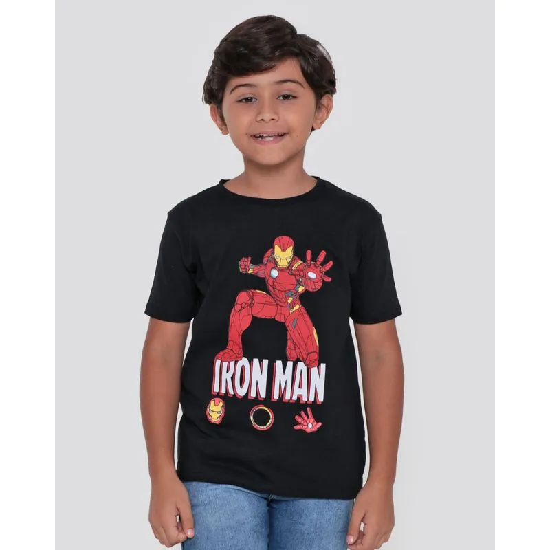 Camiseta Infantil Homem de Ferro Marvel Preta 8