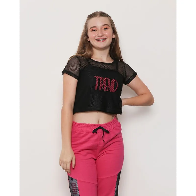 Blusa Juvenil Tela Básica Preta 16
