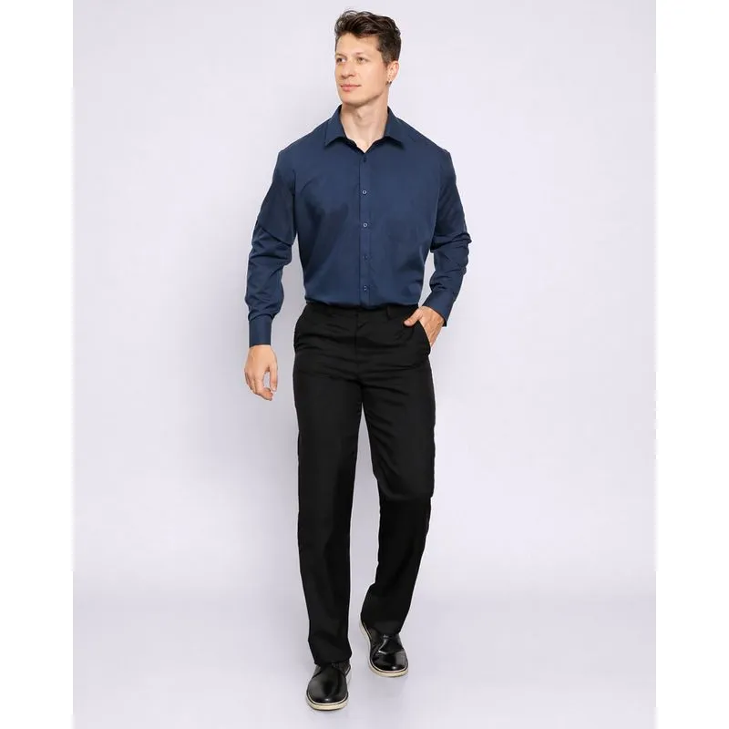 Calça Social Masculina Reta Preta 44