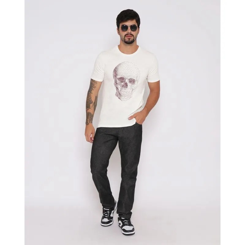 Calça Jeans Masculina Reta Estonada Preta 44
