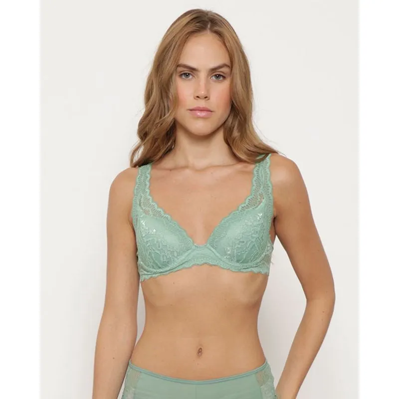 Sutiã Feminino Com Base e Bojo Renda Verde 40