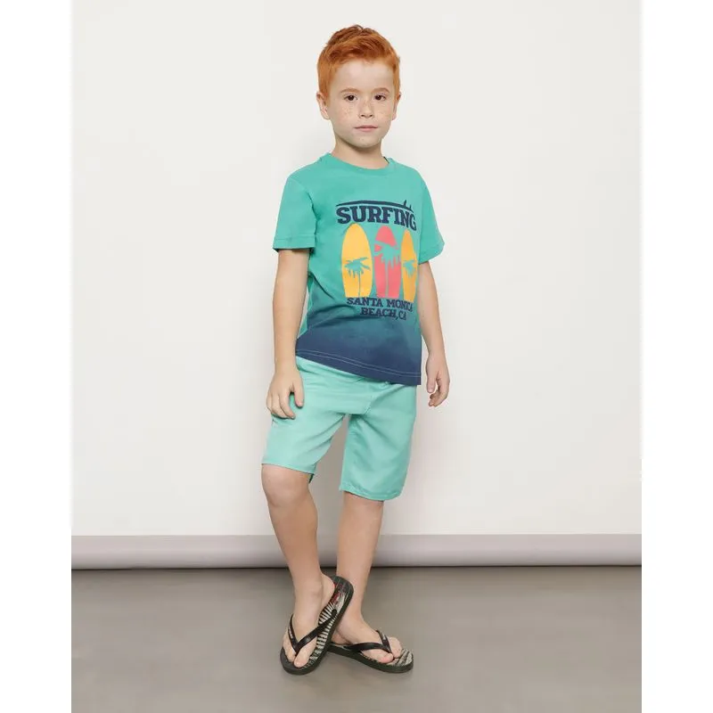 Bermuda Infantil Surf Bolsos Verde 8