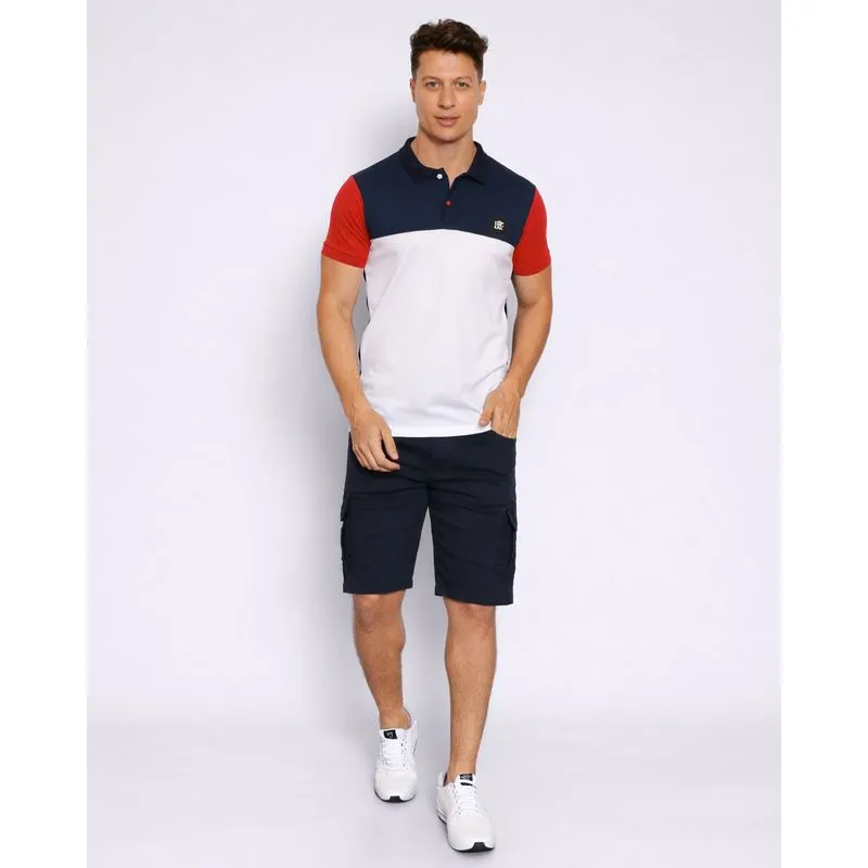 Bermuda Sarja Masculina Reta Bolso Cargo Marinho 38