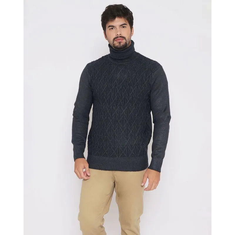 Suéter Masculino Tricô Textura Marinho M