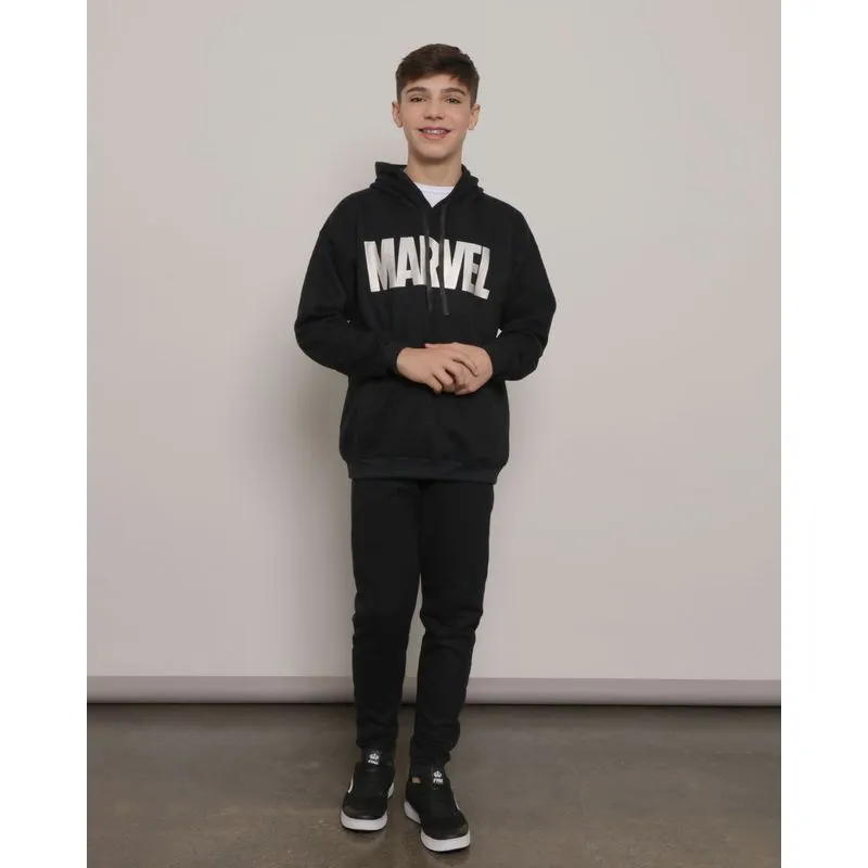 Calça Moletom Juvenil Marvel Jogger Preta 14