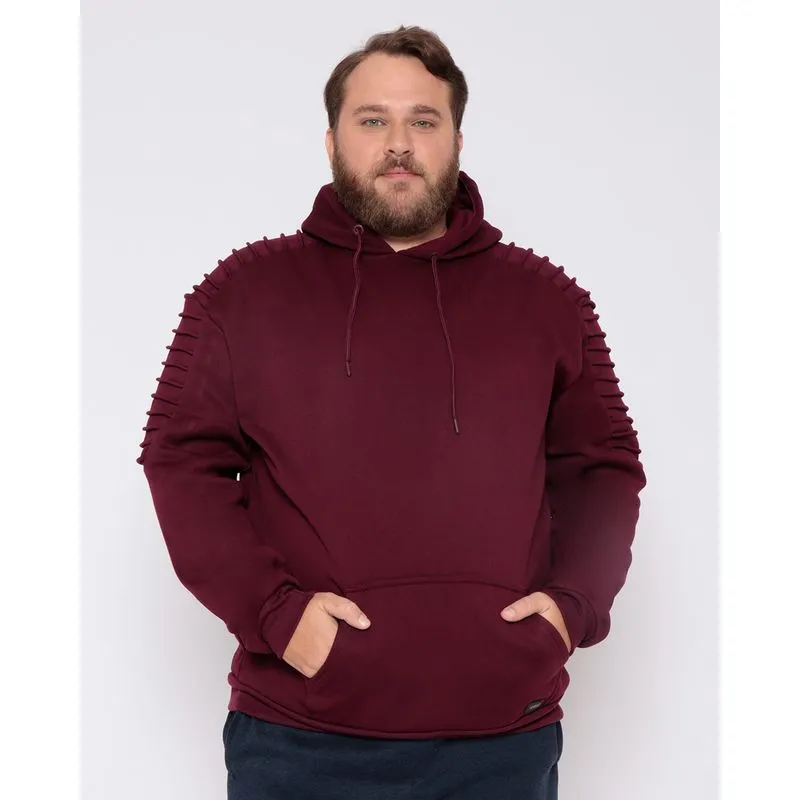 Blusão Moletom Plus Size Masculino Com Capuz Vinho G3