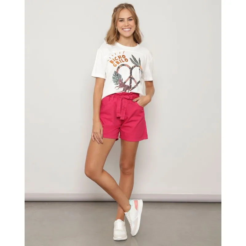 Short Sarja Feminino Clochard Rosa 44