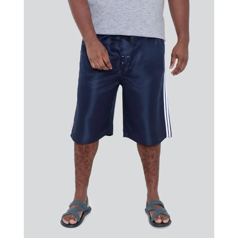 Bermuda Plus Size Listras Lateral Marinho 48