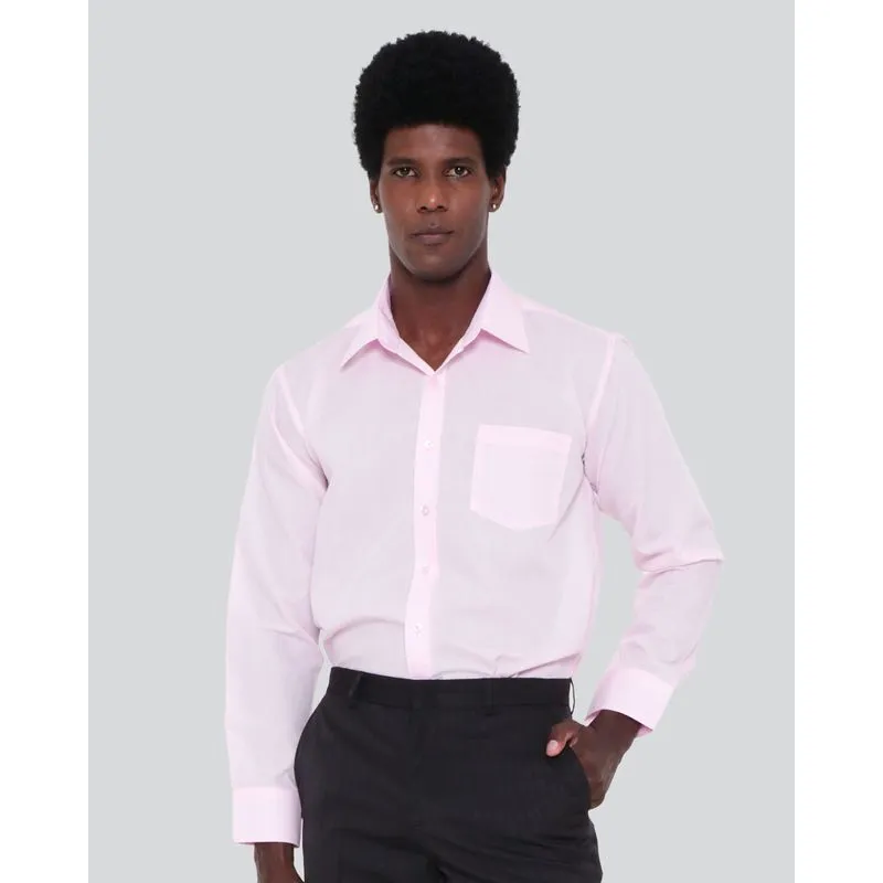 Camisa Masculina Social Manga Longa Rosa Claro 4