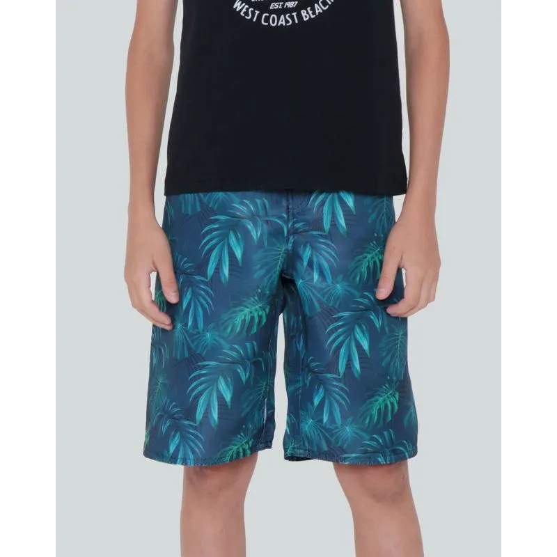 Bermuda Juvenil Surf Estampa Folhagem Azul 10