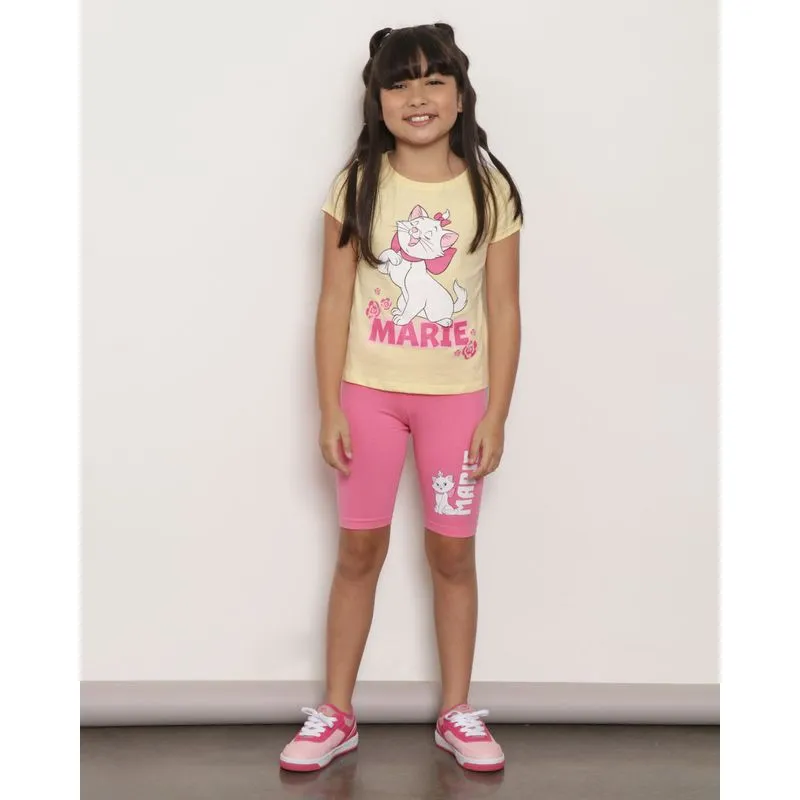 Bermuda Infantil Ciclista Disney Estampa Marie Rosa UN