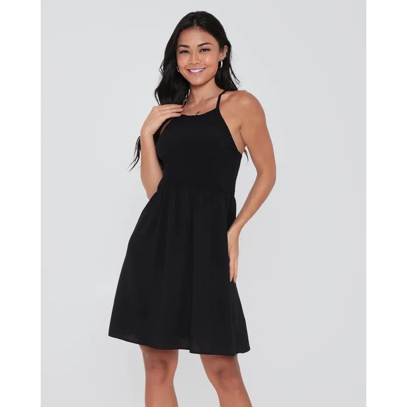Vestido Curto Viscose Alcinha Lastex Preto GG