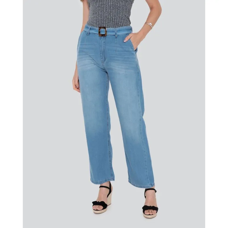 Calça Jeans Feminina Pantacourt Azul 38