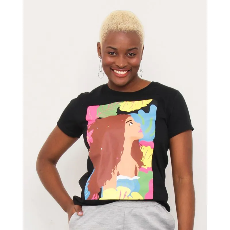 Camiseta Feminina Disney Pequena Sereia Preta M
