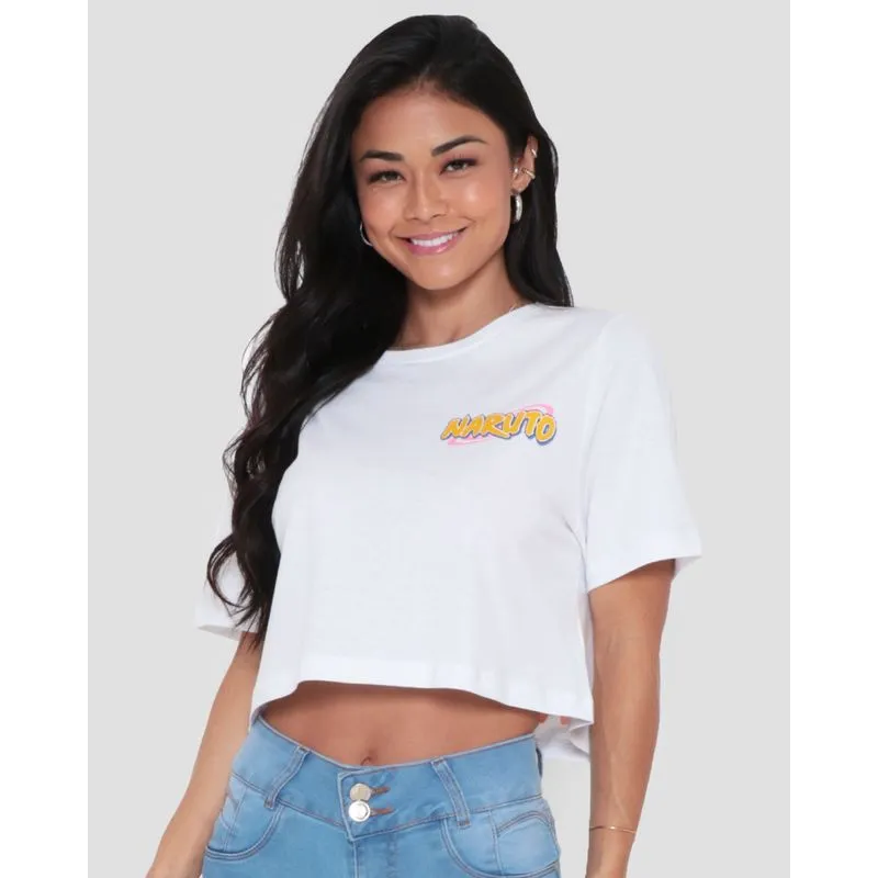 Blusa Cropped Feminina Estampa Naruto Branca G