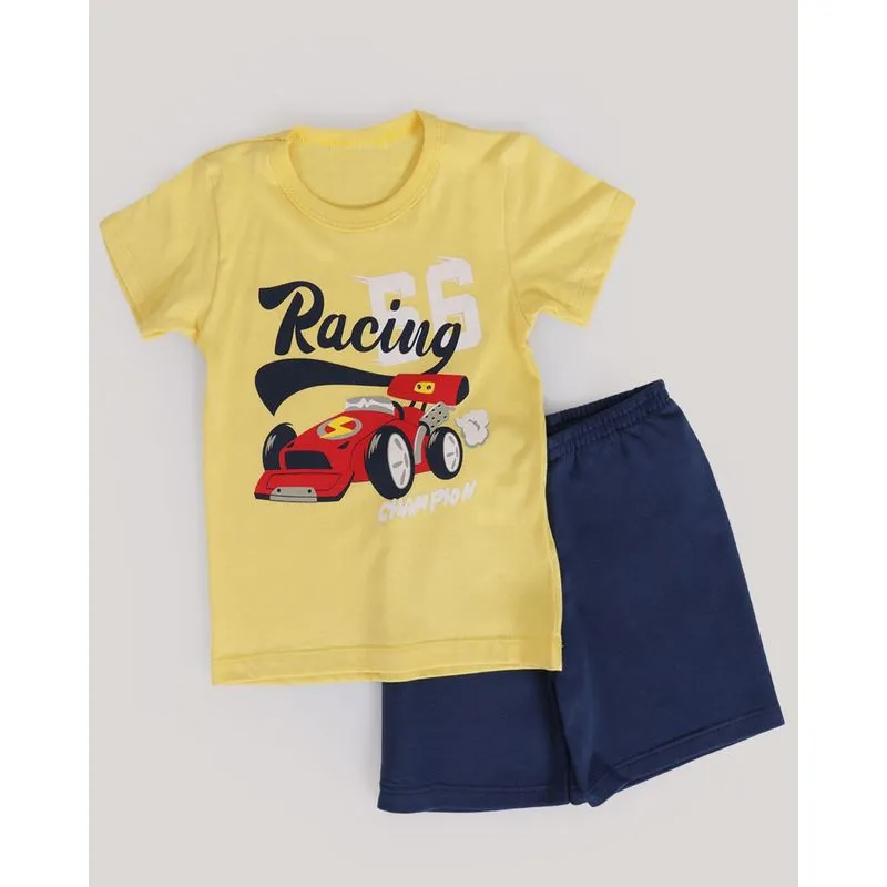 Conjunto Bebê Moletinho Estampa Carro Amarelo 2