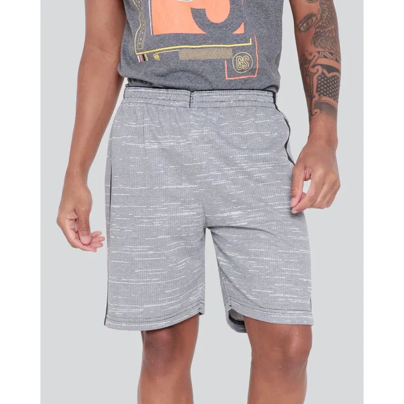 Bermuda Masculina Moletinho Rajado Cinza Médio M
