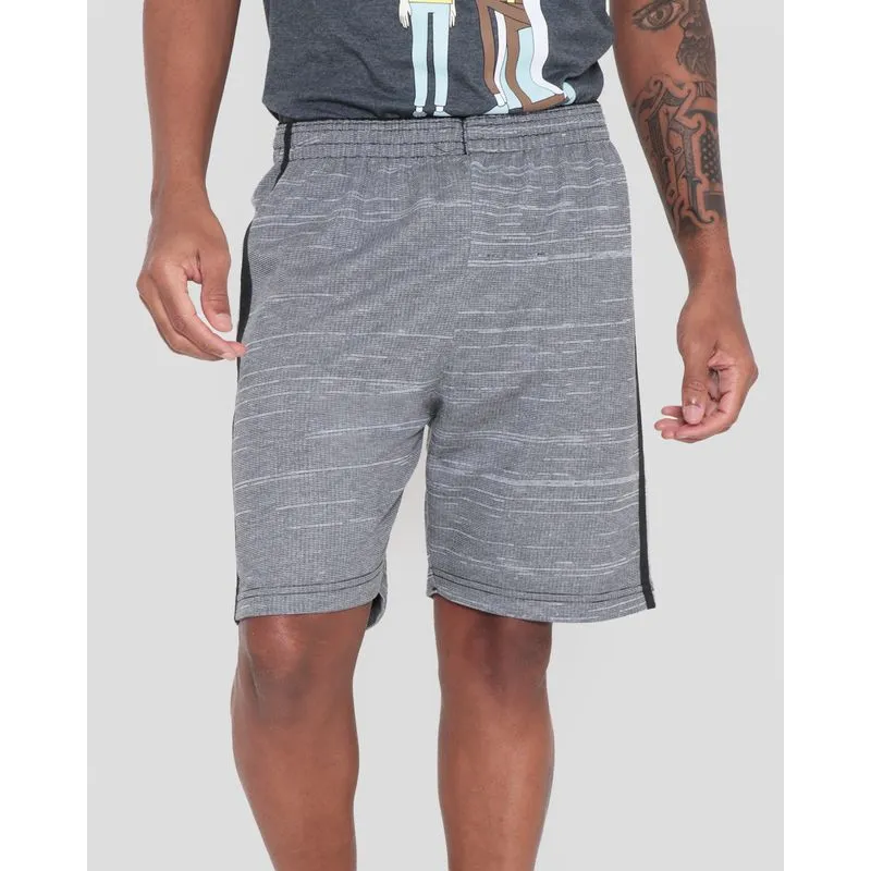 Bermuda Masculina Moletinho Rajado Cinza Escuro P
