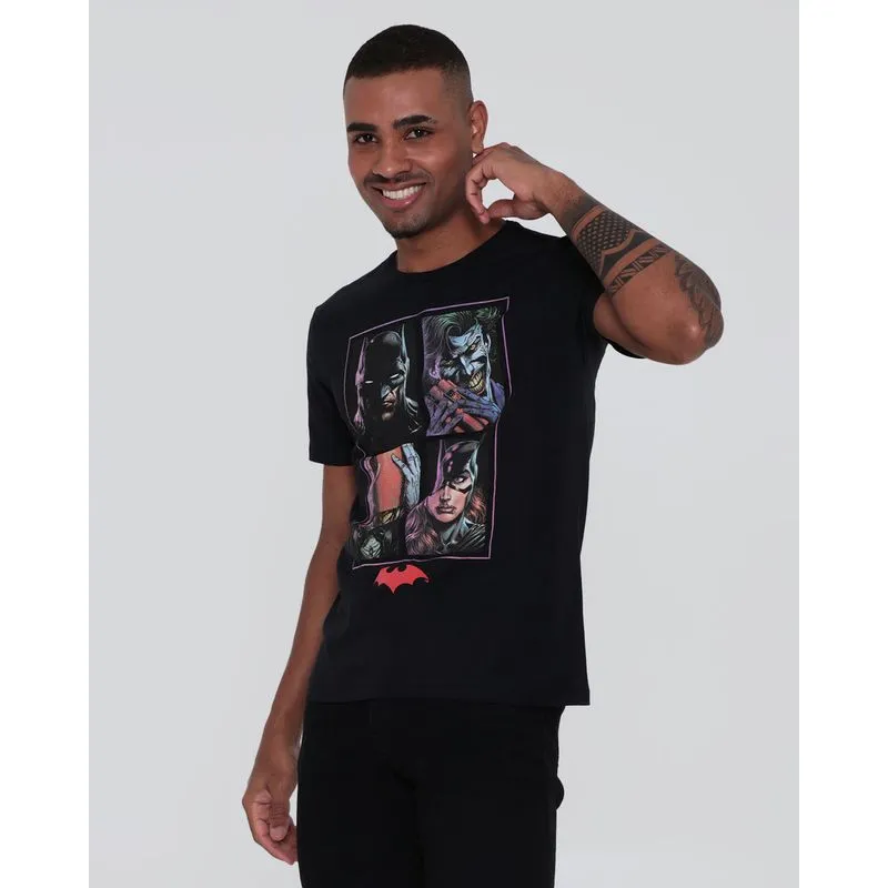 Camiseta Masculina Batman Liga da Justiça Preta GG