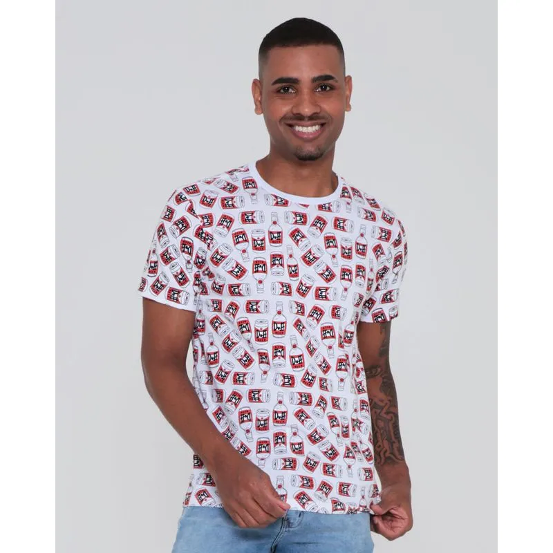 Camiseta Masculina Estampa Duff Os Simpsons Branca G