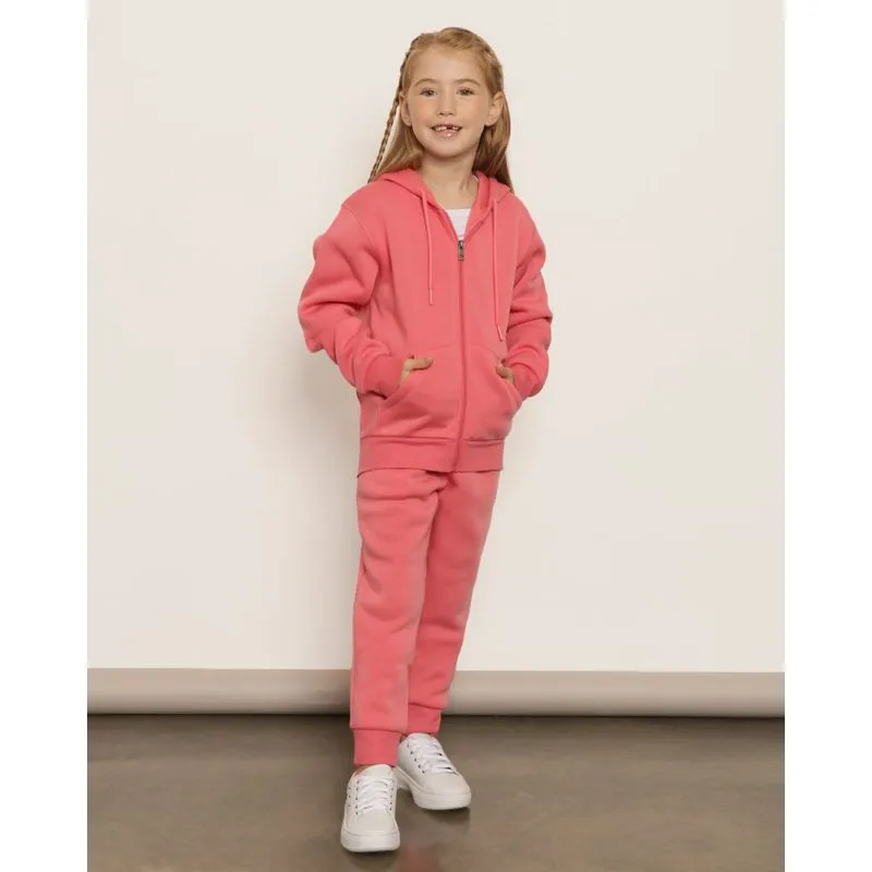 Calça Moletom Infantil Jogger Com Bolso Rosa 4
