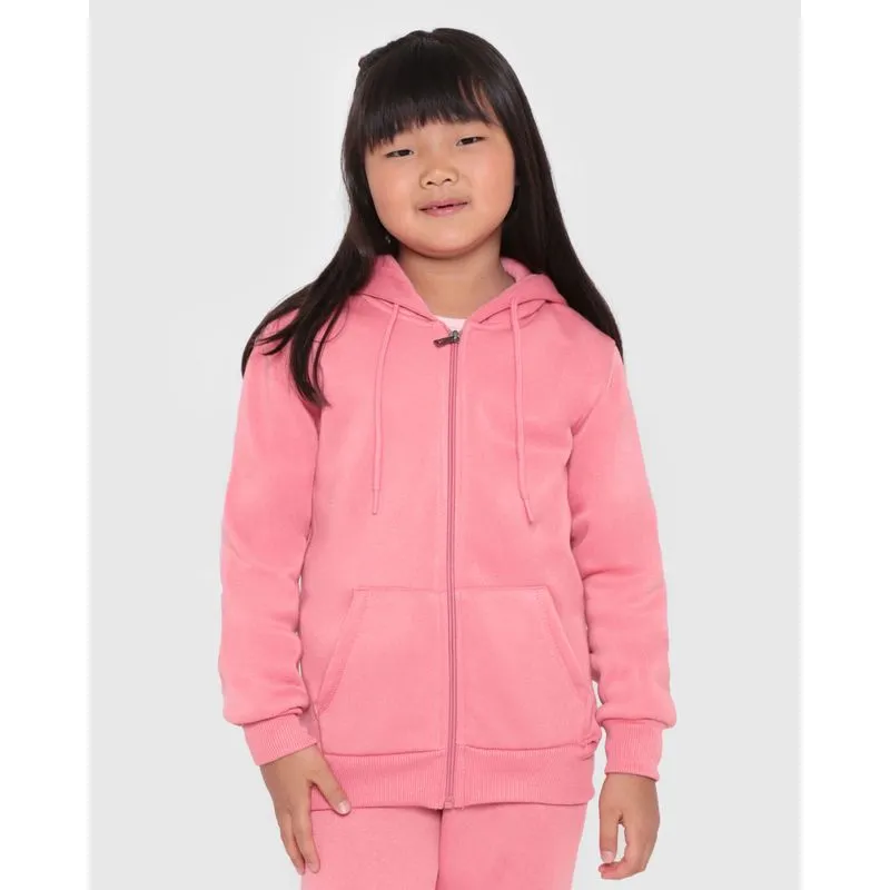 Casaco Moletom Infantil Com Zíper e Bolso Rosa 6