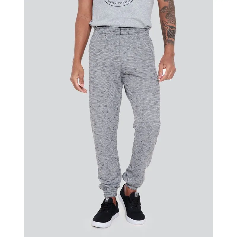 Calça Moletom Masculina Rajado Cinza Médio GG
